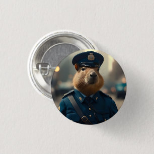 Chapa Redonda De 2,5 Cm "Oficial Capi: El policía tranquilo y recogido"
