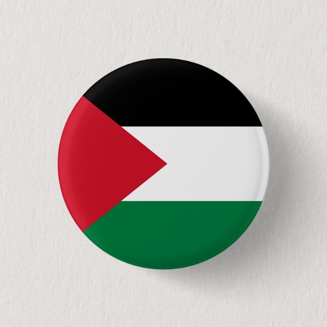 Chapa Redonda De 2,5 Cm oficialmente bandera del Estado de Palestina (Anverso)