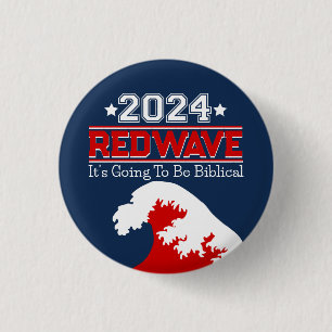 Chapa Redonda De 2,5 Cm OLA ROJA Elecciones 2024