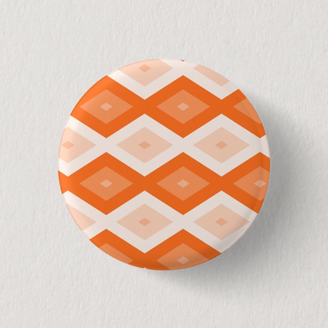 Chapa Redonda De 2,5 Cm Orange diamond pattern (Anverso)