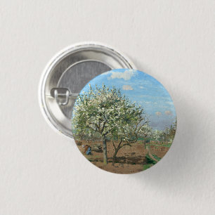 Chapa Redonda De 2,5 Cm Orchard en Bloom, Louveciennes Camille Pissarro