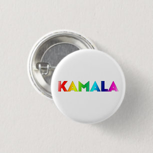Chapa Redonda De 2,5 Cm Orgullo arcoiris de Kamala, orgullo de la tipograf