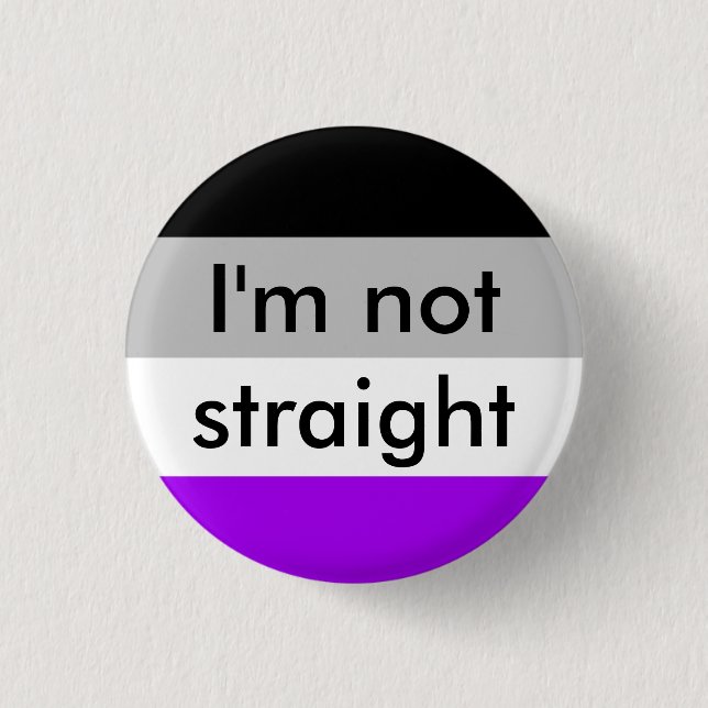 Chapa Redonda De 2,5 Cm orgullo asexual no soy perno recto (Anverso)