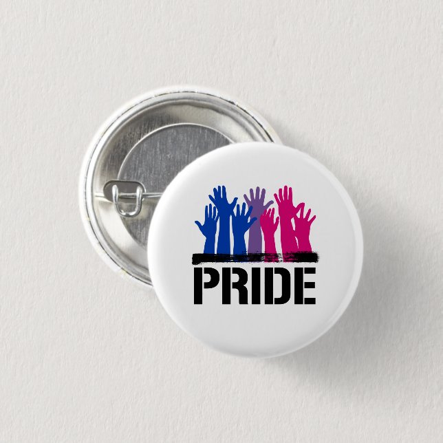 Chapa Redonda De 2,5 Cm Orgullo Bisexual Juntos (Anverso y reverso)