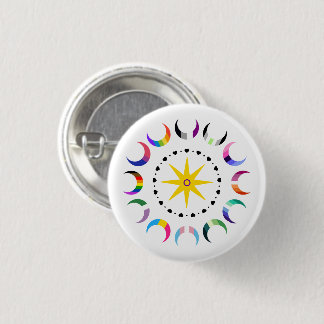 Chapa Redonda De 2,5 Cm Orgullo de las Lunas Crecientes Queer