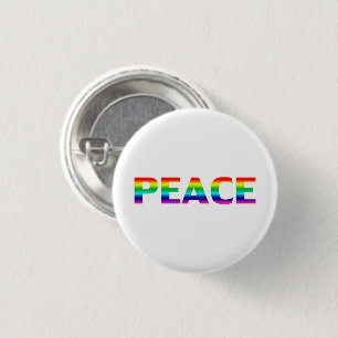 Chapa Redonda De 2,5 Cm Orgullo de paz lgbt lgbtq gay arcoíris blanco