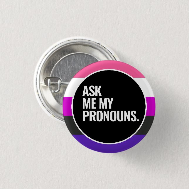 Chapa Redonda De 2,5 Cm Orgullo Genderfluid (Anverso y reverso)