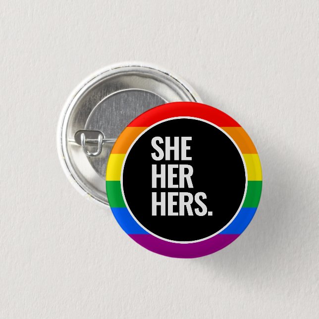 Chapa Redonda De 2,5 Cm Orgullo LGBTQ (Anverso y reverso)