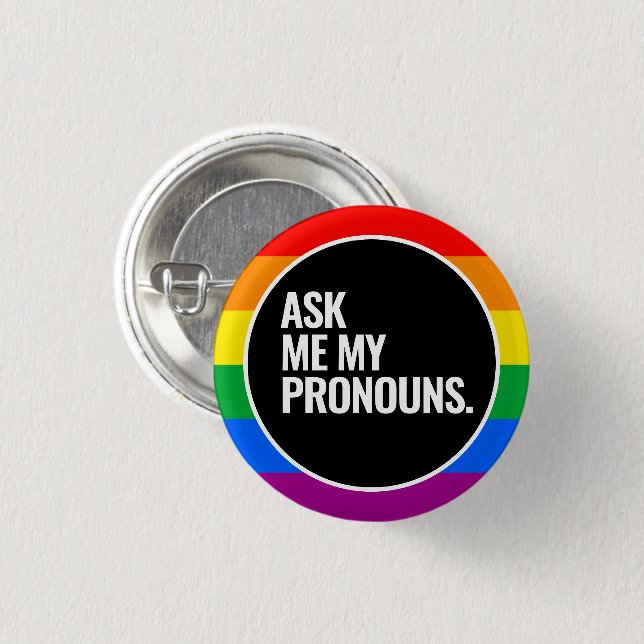 Chapa Redonda De 2,5 Cm Orgullo LGBTQ (Anverso y reverso)
