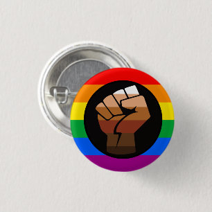 Chapa Redonda De 2,5 Cm ORGULLO LGBTQ (Orgullo Puño POC)