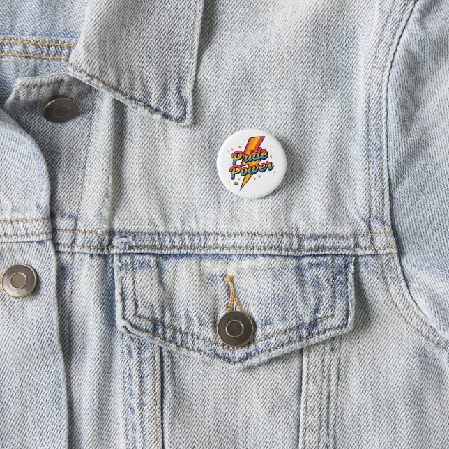 Chapa Redonda De 2,5 Cm Orgullo Poder Relámpago – Cita del Arcoíris LGBTQ+ (In situ)