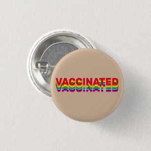 Chapa Redonda De 2,5 Cm Orgullo vacunado lgbt gay arinbow beige retro