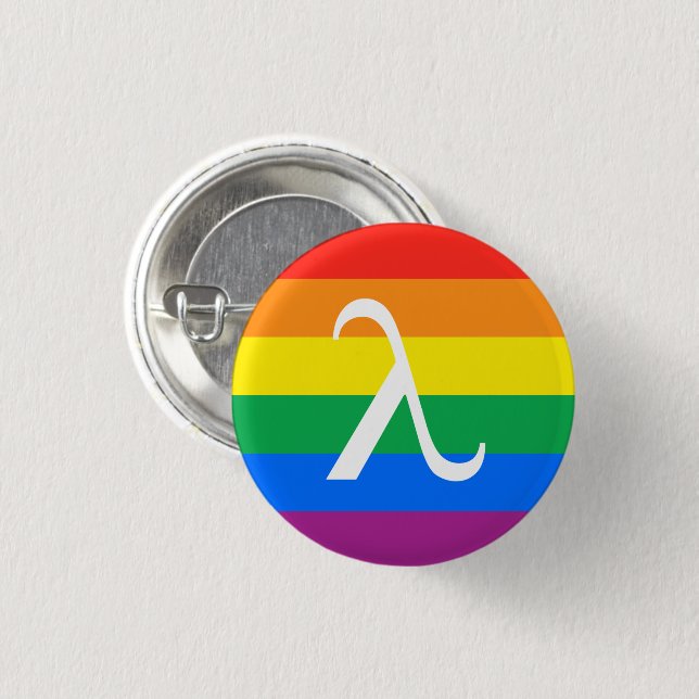 Chapa Redonda De 2,5 Cm Orgullo y activismo Lambda LGBT (Anverso y reverso)