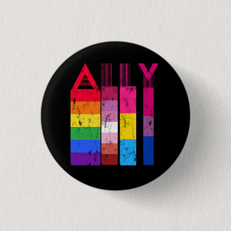 Chapa Redonda De 2,5 Cm Orgulloso aliado LGBT Gay Lesbiana Bisexual Trans