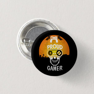CHAPA REDONDA DE 2,5 CM ORGULLOSO JUEGO - HALLOWEING GAMING NERD