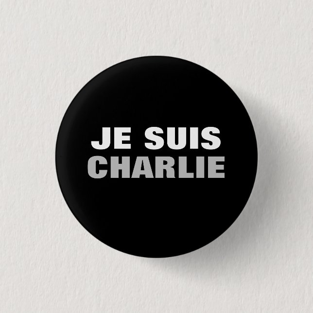 Chapa Redonda De 2,5 Cm OS de Je Suis Charlie (Anverso)