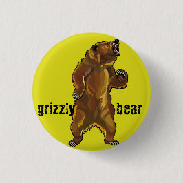 Chapa Redonda De 2,5 Cm oso grizzly