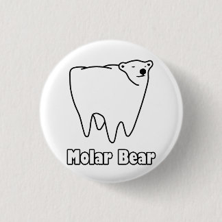 Chapa Redonda De 2,5 Cm Oso Molar Oso Polar Oso