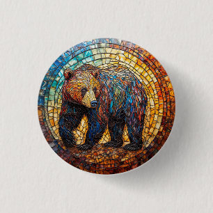 Chapa Redonda De 2,5 Cm Oso Pardo en Diseño Artístico