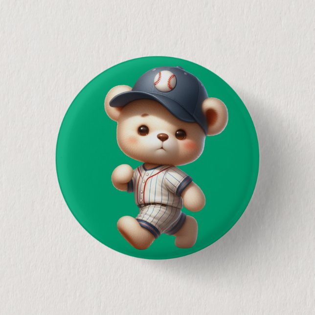 Chapa Redonda De 2,5 Cm Osos de béisbol 1 (Anverso)