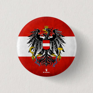 Chapa Redonda De 2,5 Cm " Österreich: 1918/heute - Flagge mit Wappen...