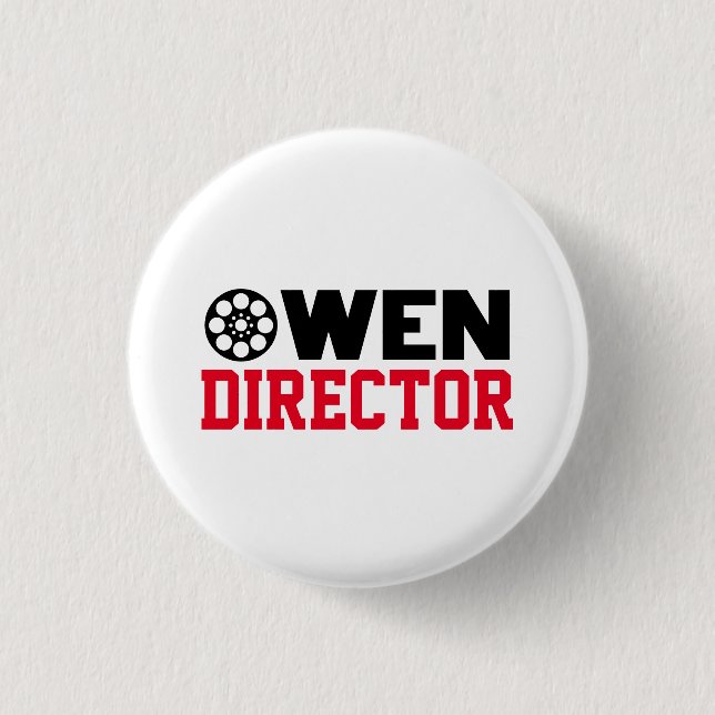 Chapa Redonda De 2,5 Cm Owen Director (Anverso)