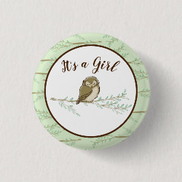 Chapa Redonda De 2,5 Cm Owl Baby Shower Woodland