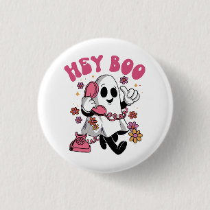 Chapa Redonda De 2,5 Cm Oye Boo - Fantasma Groovy de Halloween