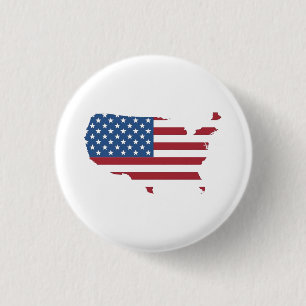 Chapa Redonda De 2,5 Cm País americano Bandera nacional