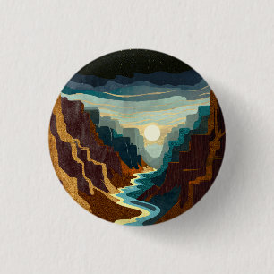 Chapa Redonda De 2,5 Cm Paisaje Canyon Sunset