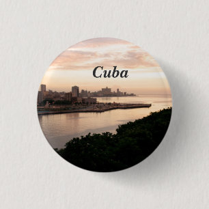 Chapa Redonda De 2,5 Cm Paisaje urbano cubano