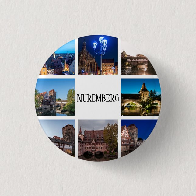 Chapa Redonda De 2,5 Cm Paisajes de Nuremberg (Anverso)
