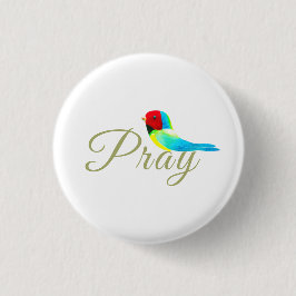 Chapa Redonda De 2,5 Cm Pajarito de oración