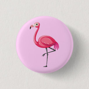 Chapa Redonda De 2,5 Cm Pájaro Flamingo Rosa-89686