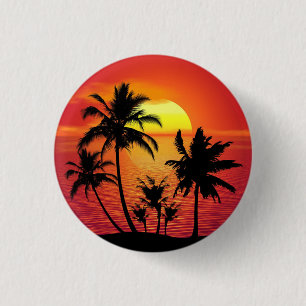 Chapa Redonda De 2,5 Cm Palm Trees Silhouette-16514