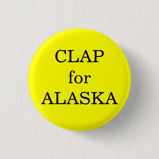 Chapa Redonda De 2,5 Cm Palmada para Alaska (Anverso)