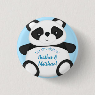 Chapa Redonda De 2,5 Cm Panda Bear Baby Shower