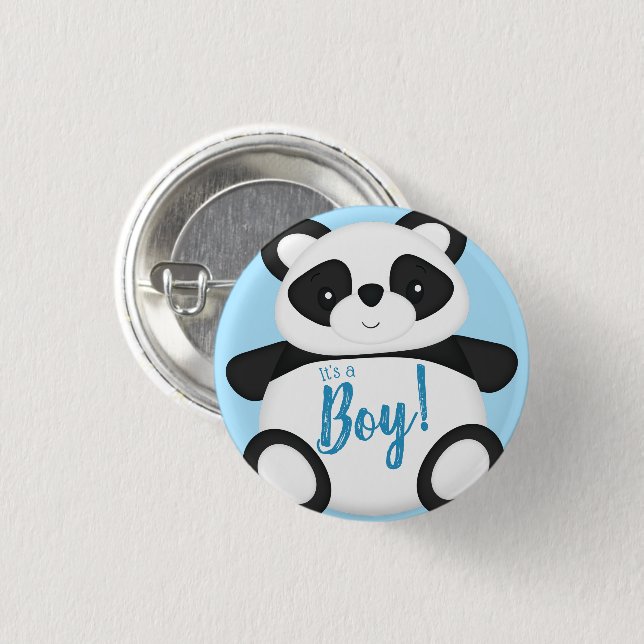 Chapa Redonda De 2,5 Cm Panda Bear Baby Shower (Anverso y reverso)