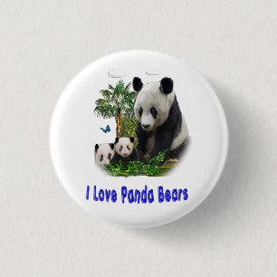 Chapa Redonda De 2,5 Cm Panda Bears