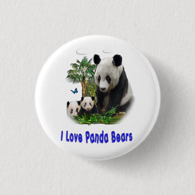 Chapa Redonda De 2,5 Cm Panda Bears (Anverso)