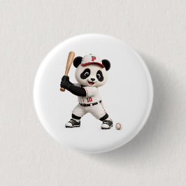 Chapa Redonda De 2,5 Cm Panda de béisbol