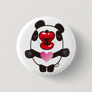 Chapa Redonda De 2,5 Cm panda de besos