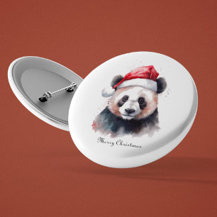 Chapa Redonda De 2,5 Cm Panda de Navidad Holly Jolly, personalizado