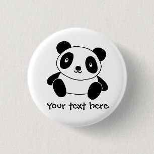 Chapa Redonda De 2,5 Cm Panda linda