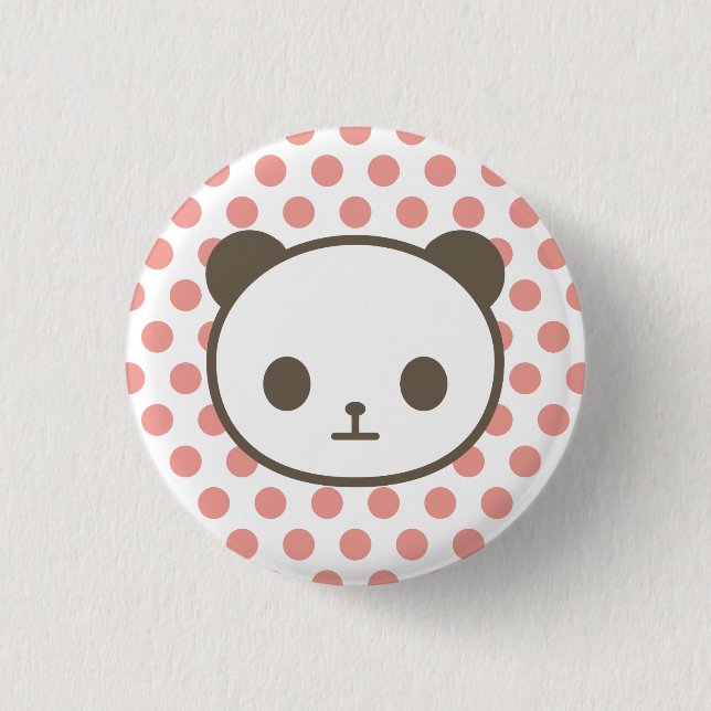 Chapa Redonda De 2,5 Cm panda rosa (Anverso)