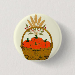 Chapa Redonda De 2,5 Cm 🍂Panier de Citrouilles et Blé d'Automne
