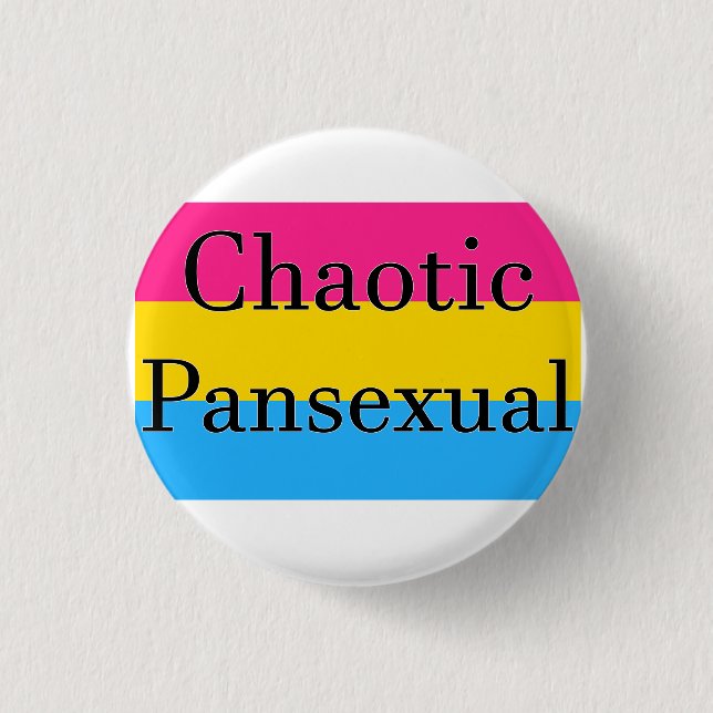 Chapa Redonda De 2,5 Cm Pansexual caótico (Anverso)