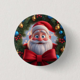 Chapa Redonda De 2,5 Cm Papá Noel de dibujos animados festivos de Navidad