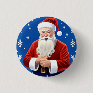 Chapa Redonda De 2,5 Cm Papá Noel sonriendo
