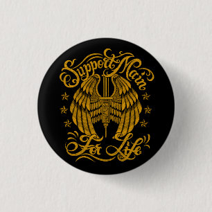 Chapa Redonda De 2,5 Cm Papa Support Main Syringe Wings Typography